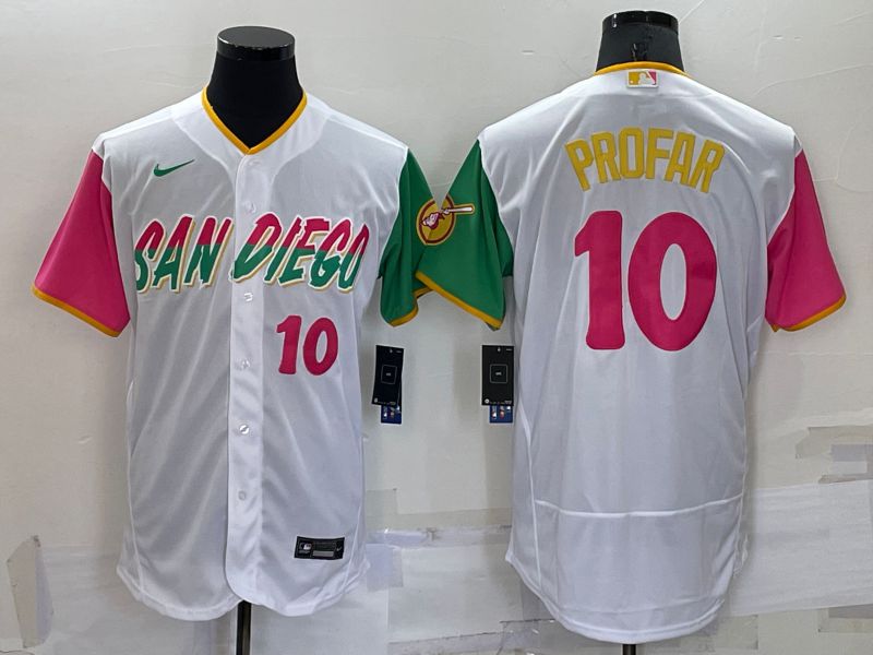 Men San Diego Padres #10 Profar White City Edition Elite Nike 2022 MLB Jerseys